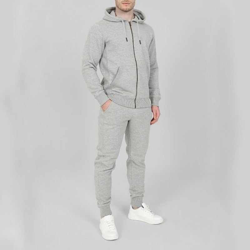 Herren Sportliches Jogginganzug-Set mit praktischen Taschen und hohem Kragen R&B