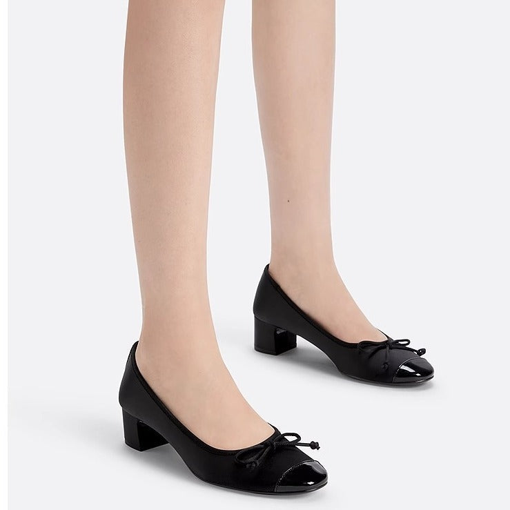 Damen Ballerinas mit elegantem Schleifendetail und glänzendem Obermaterial R&B