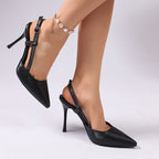 Damen Slingback High Heels mit spitzem Zehenbereich R&B
