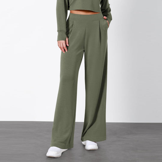 Damen Weit geschnittene Lounge-Hose mit komfortablem Bund und praktischen Taschen R&B