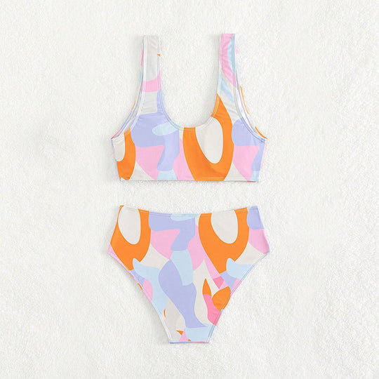 Damen Bikini-Set mit modischem V-Ausschnitt und elegantem Strukturdesign R&B
