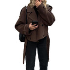 Damen komfortable Cropped-Jacke mit stylishen Details R&B