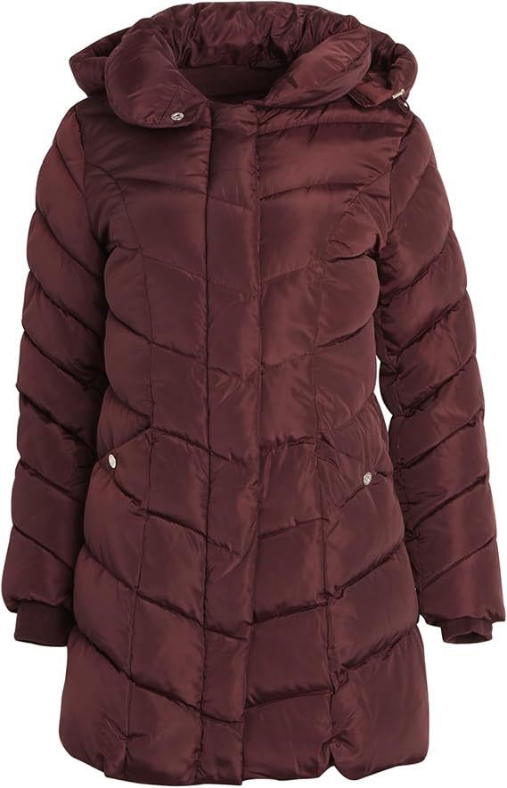 Damen Langer gesteppter Winterparka mit hochgeschlossenem Kragen R&B
