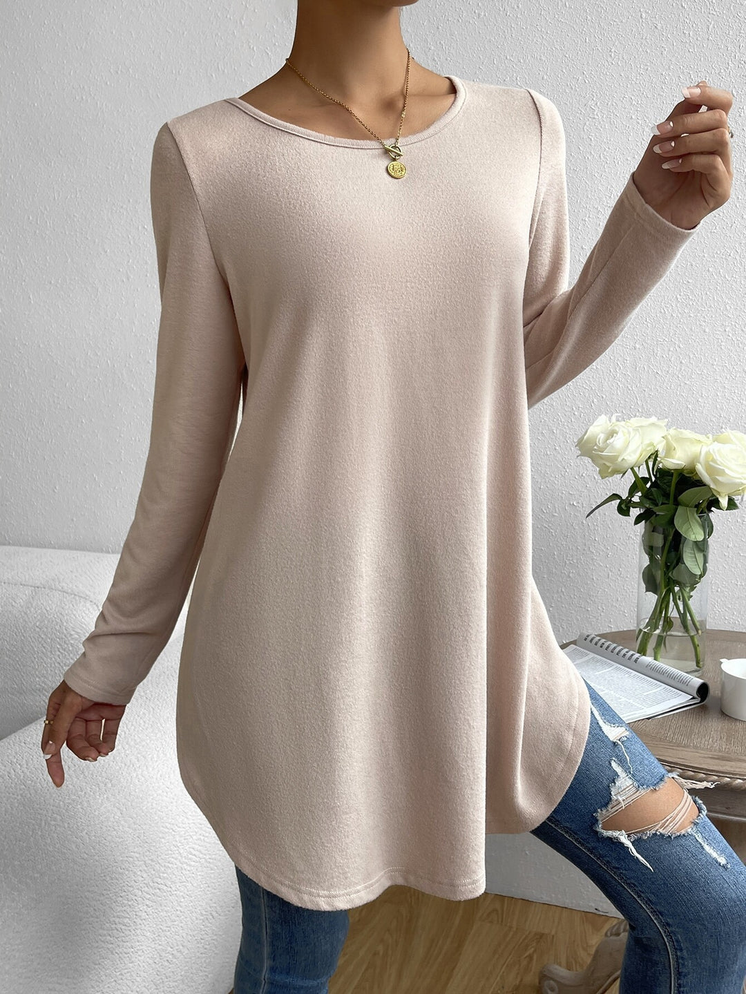 Damen Langarmoberteil mit modernem Schnitt und weichem Material R&B