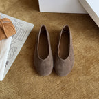 Damen Ballerinas aus hochwertigem Wildleder mit elastischem Rand R&B