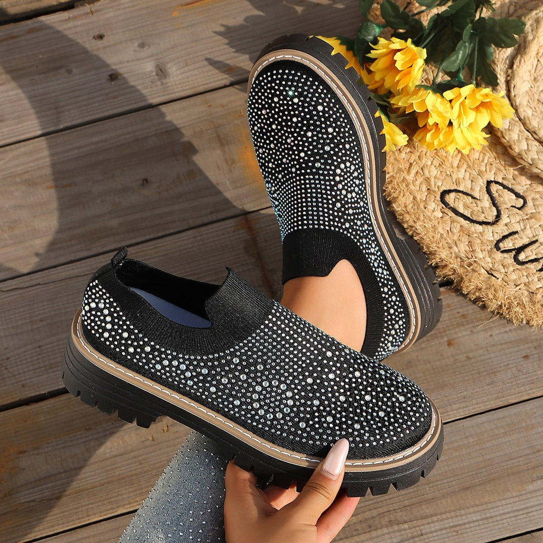 Damen Glitzernde Slip-On Sneakers mit komfortablem Fußbett R&B