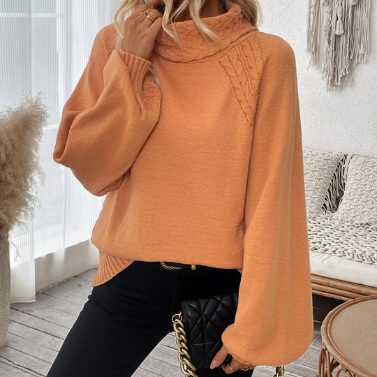 Damen Strickpullover mit hohem Kragen R&B
