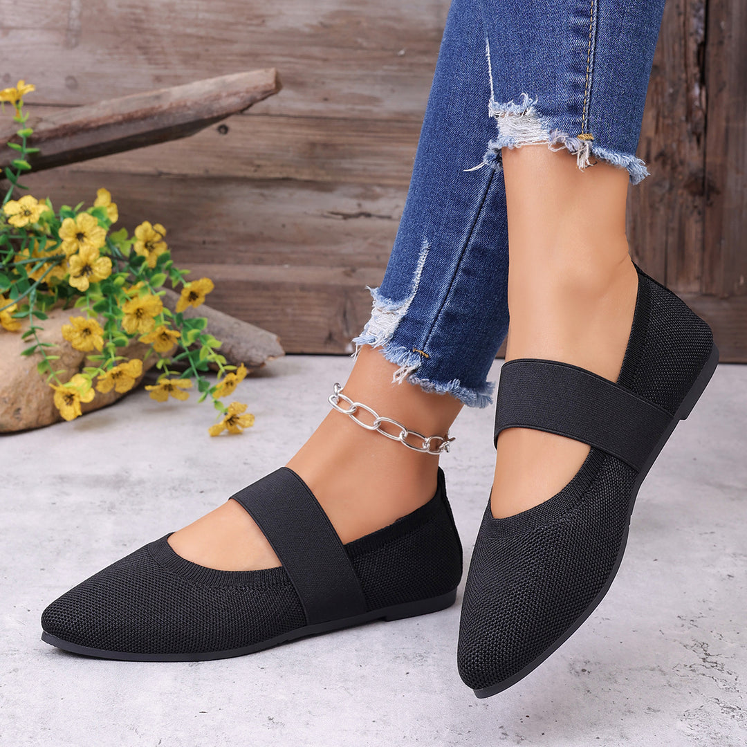 Damen Komfortable Ballerinas mit elastischem Riemen R&B