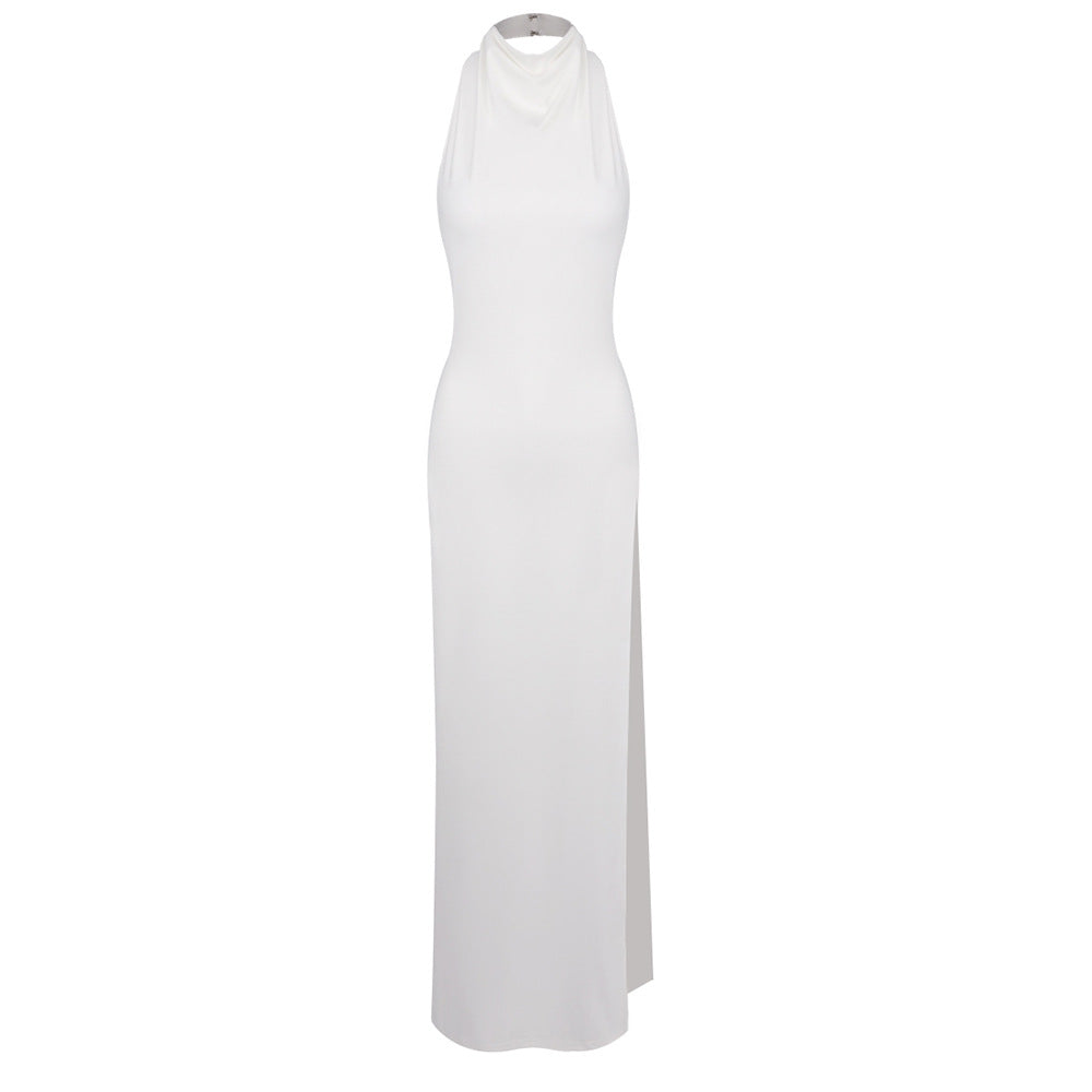 Damen Elegantes Maxikleid mit hochgeschlossenem Design und seitlichem Schlitz R&B