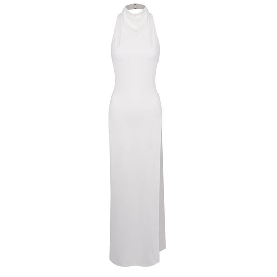 Damen Elegantes Maxikleid mit hochgeschlossenem Design und seitlichem Schlitz R&B