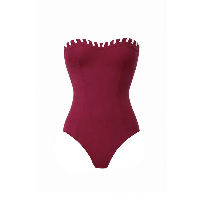 Damen Bikini-Set mit modischem High-Waist-Höschen und Latzhosen von R&B