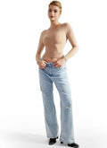 Damen Langarm-Top mit Raffung und figurbetontem Schnitt R&B