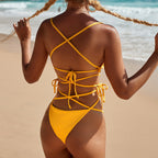 Damen Triangel-Bikini mit trendigen Rüschendetails und schmalen Bändern R&B