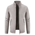 Herren elegante Strickjacke mit hohem Kragen und praktischen Reißverschlusstaschen