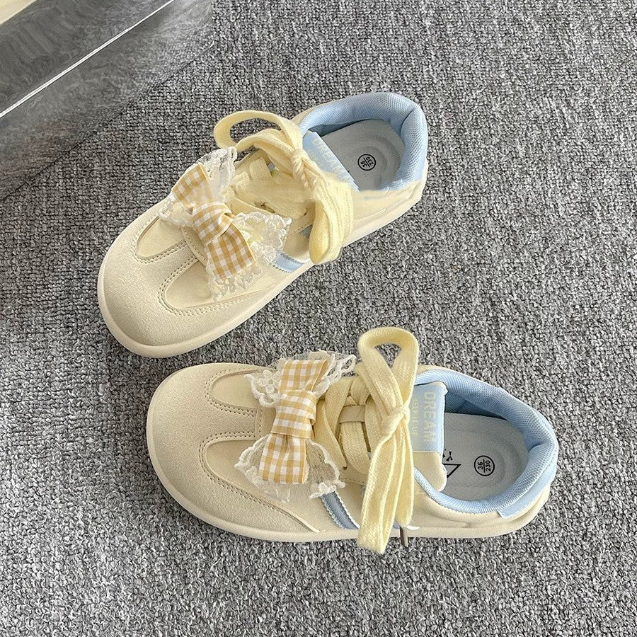 Damen Sportliche Sneakers mit verspieltem Schleifendetail