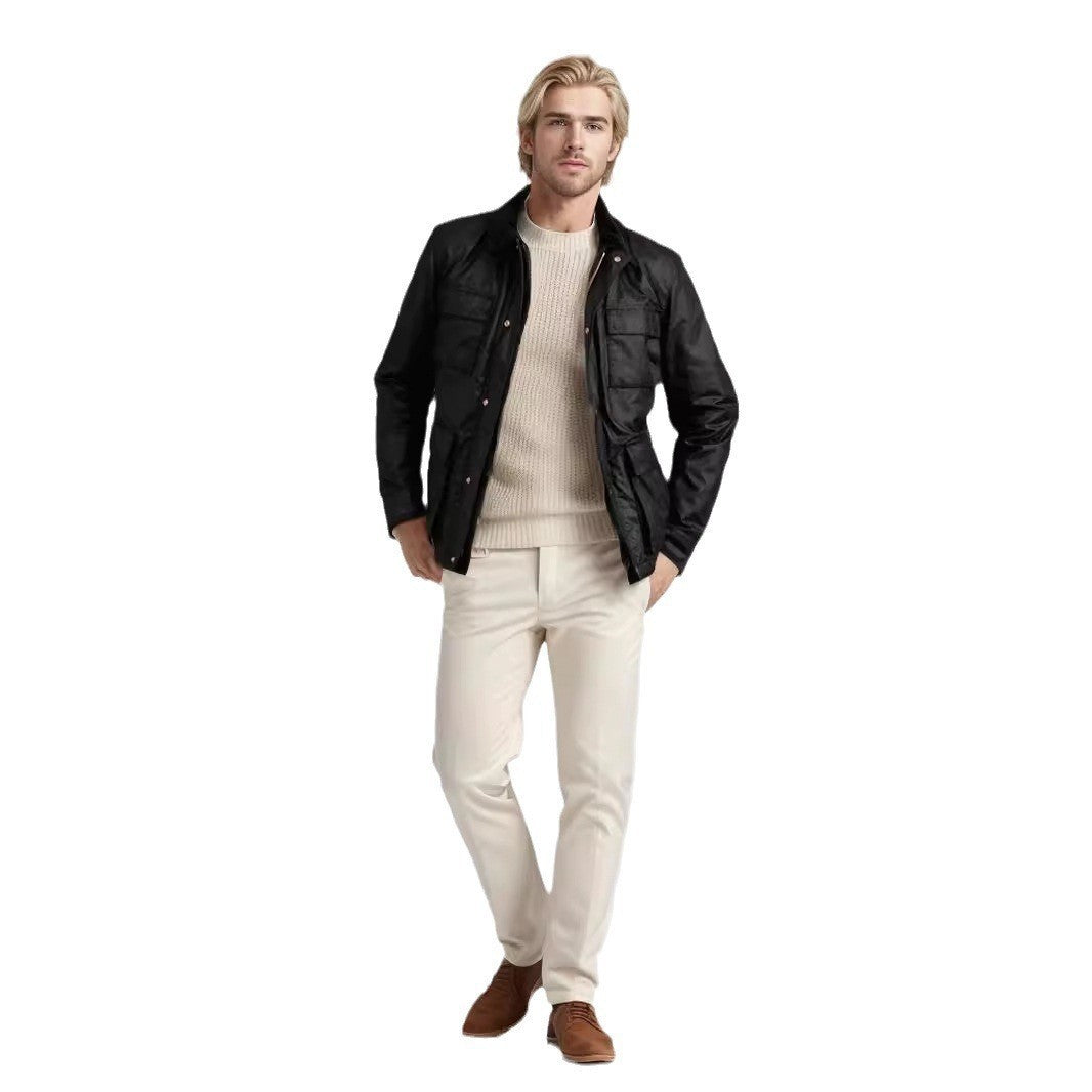 Herren funktionale Sportjacke mit praktischen Taschen und hochschließendem Kragen R&B