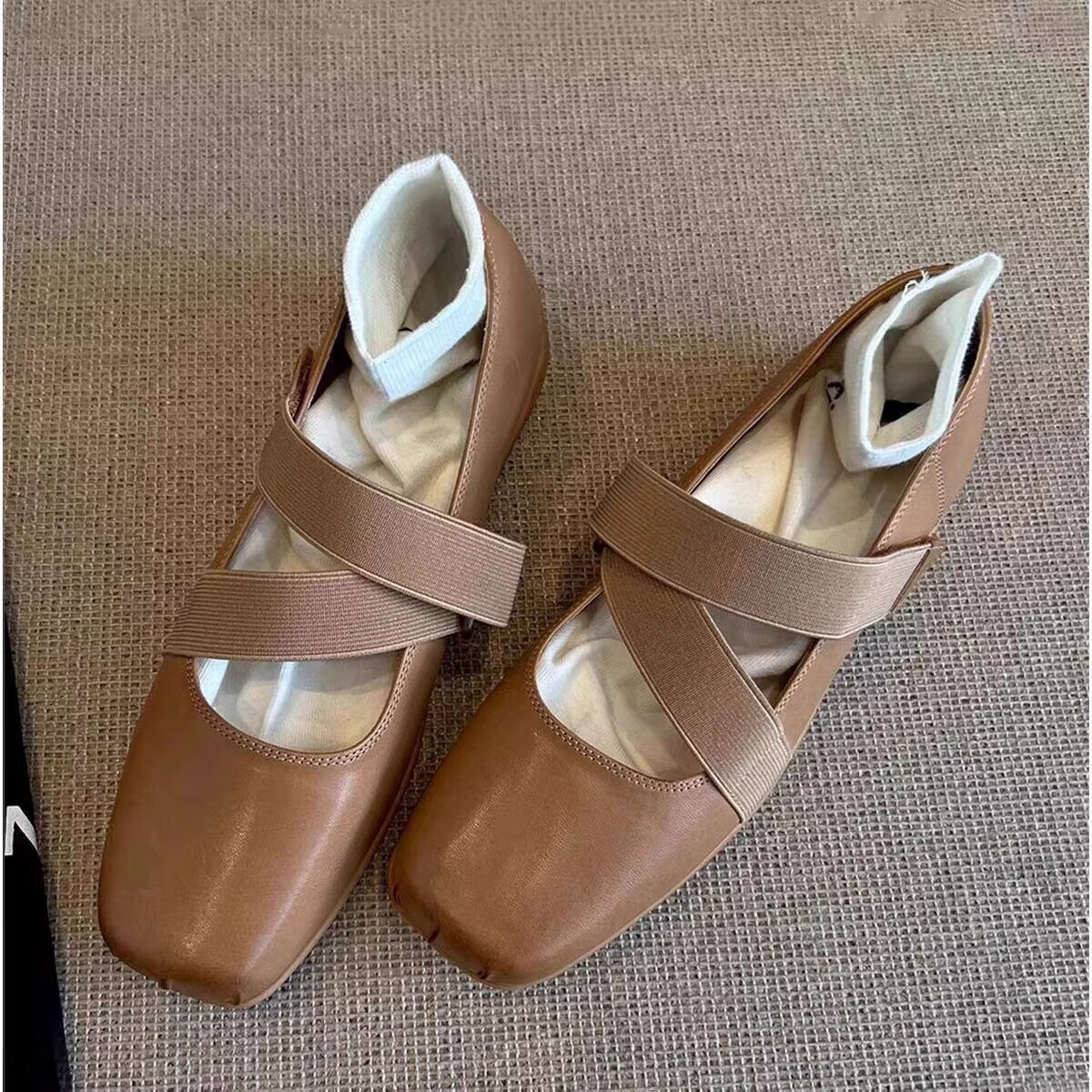 Damen Ballerinas mit elastischen Riemen und weichem Innenfutter R&B