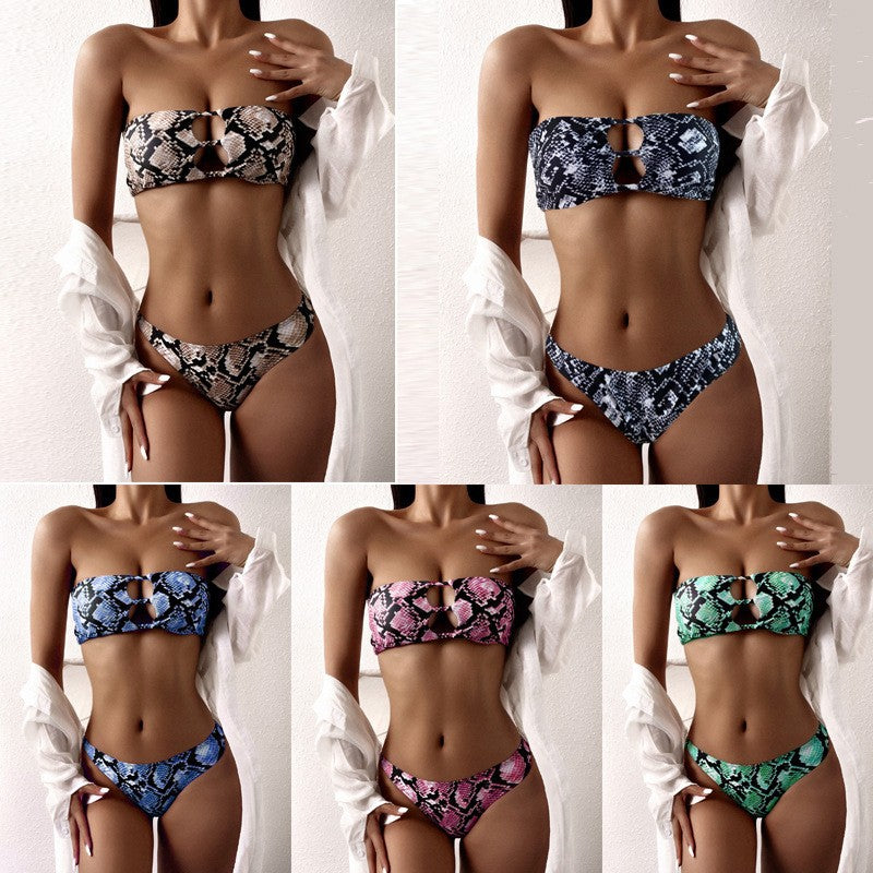 Damen Bandeau-Bikini mit raffiniertem Cut-Out-Design