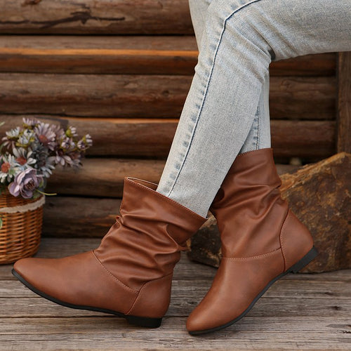 Damen modische Stiefeletten mit elegantem Rüschendesign und weichem Obermaterial R&B