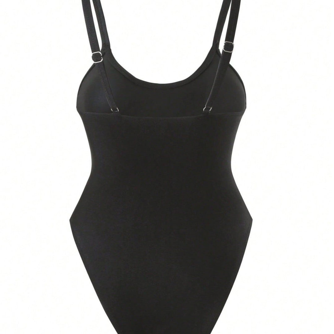 Damen Einteiler Badeanzug mit transparentem Mesh-Einsatz R&B