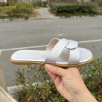 Damen bequeme Clogs mit modischem Überkreuz-Riemendesign R&B