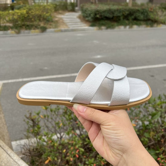 Damen bequeme Clogs mit modischem Überkreuz-Riemendesign R&B