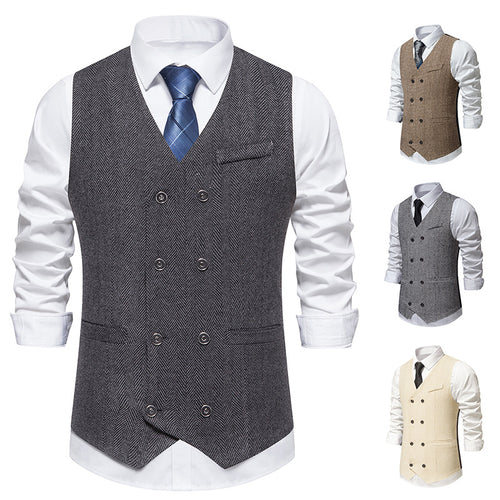 Herren elegante Weste im klassischen Hahnentrittmuster R&B