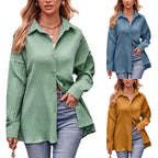 Damen Elegante gestreifte Bluse im Oversized-Schnitt R&B