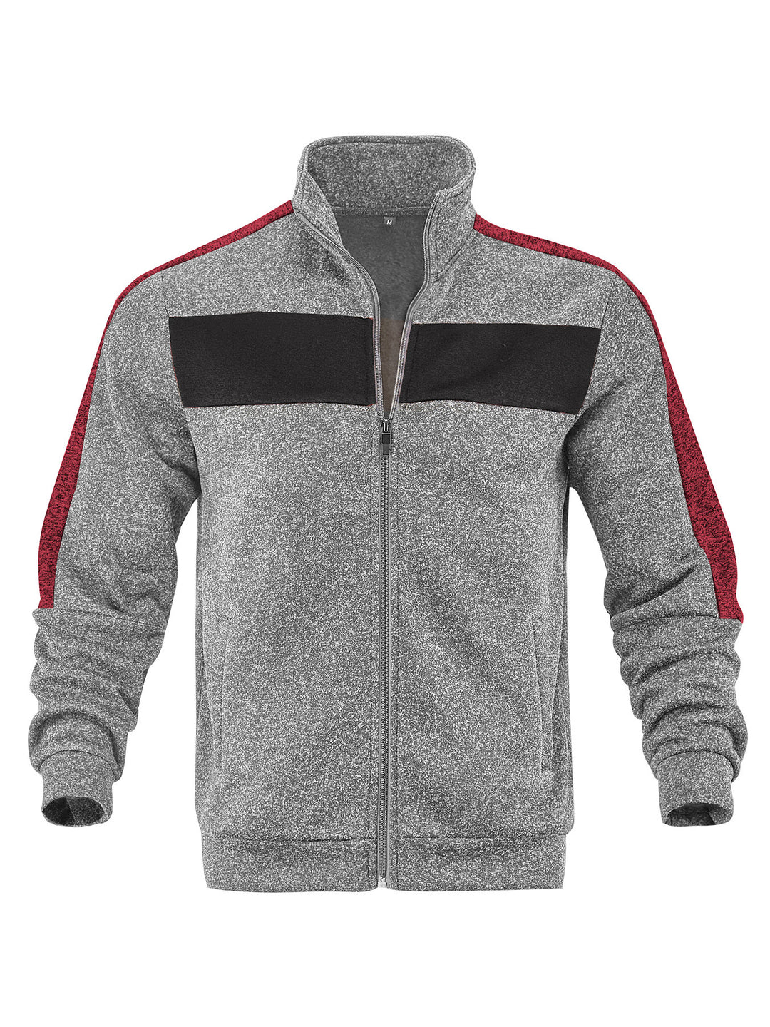 Herren Sportliche Fleecejacke mit hohem Kragen und reflektierenden Akzenten R&B