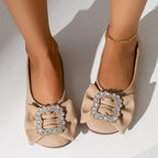 Damen Ballerinas mit glamouröser Strass-Schleifen-Applikation R&B
