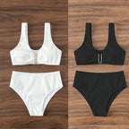 Damen Hochgeschnittener Bikini mit dekorativem Clip