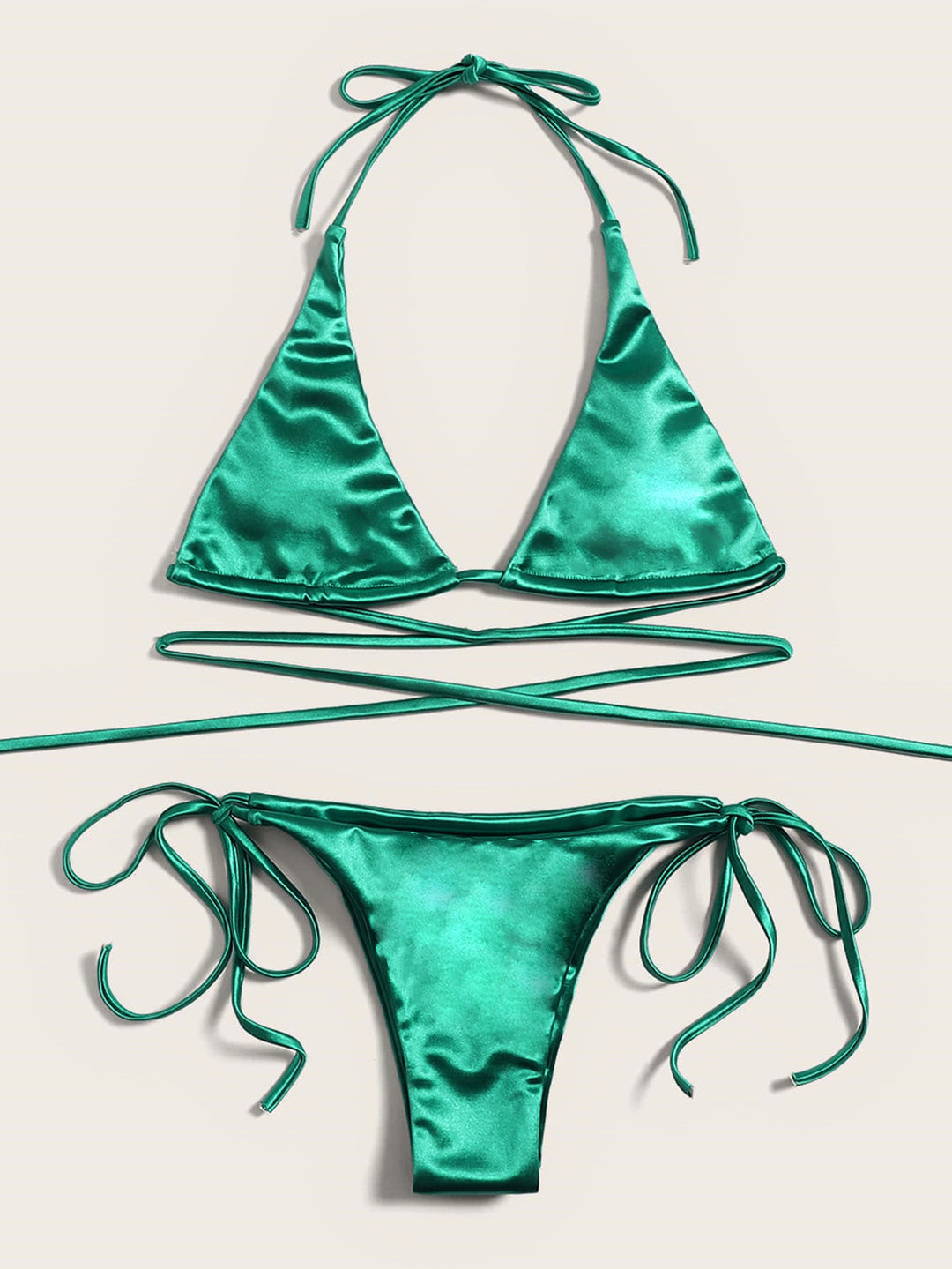 Damen Triangel-Bikini mit verführerischem Satin-Finish R&B