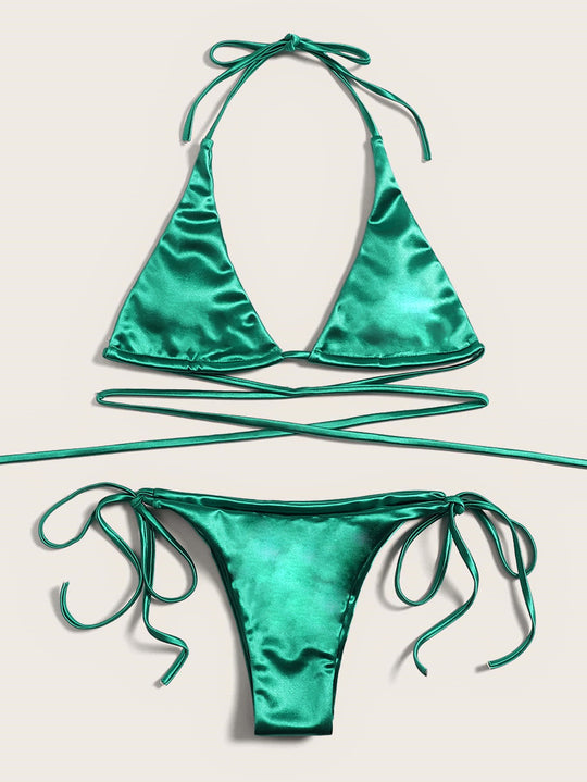 Damen Triangel-Bikini mit verführerischem Satin-Finish R&B