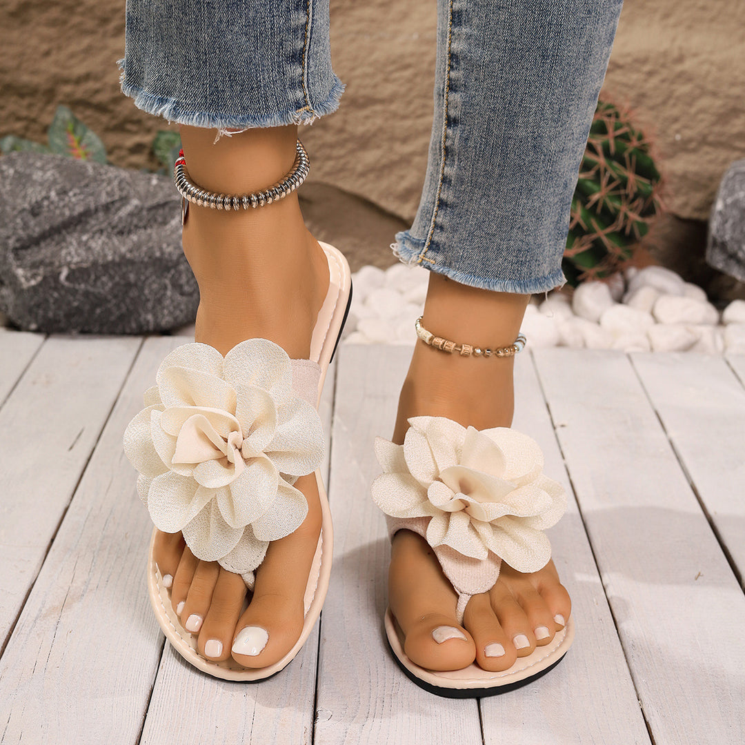 Damen Modische Slipper mit floraler Applikation R&B