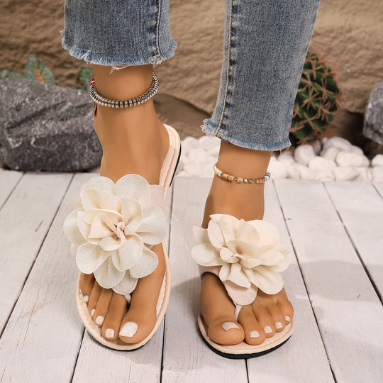 Damen Modische Slipper mit floraler Applikation R&B