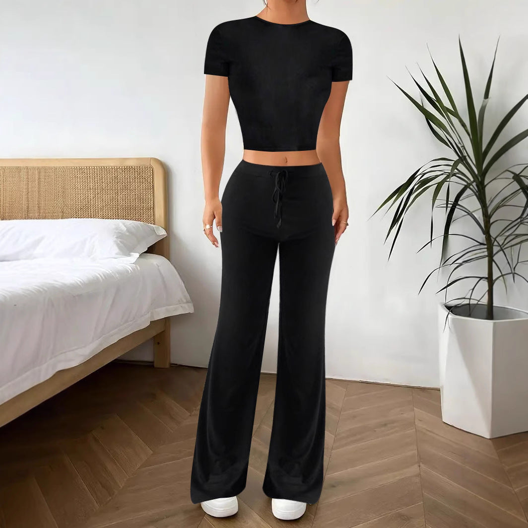 Damen lässiges Oberteil und weite Hose Set R&B