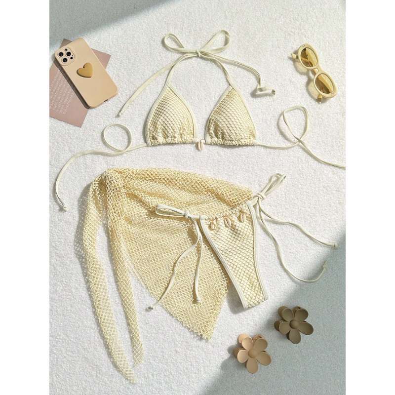 Damen Triangel-Bikini mit Netzdesign R&B
