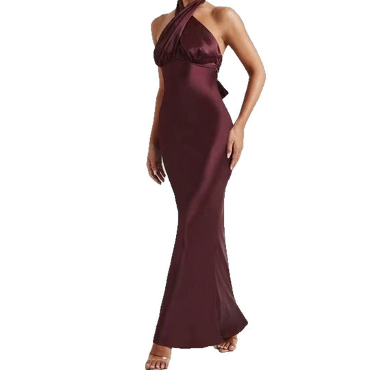 Damen Elegantes Abendkleid mit schulterfreiem Halterneck-Design und figurformendem Schnitt R&B