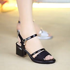 Damen elegante Riemchen-Sandaletten mit praktischem Blockabsatz R&B