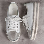 Damen Sneaker mit glitzerndem Material und robuster Sohle R&B