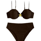 Damen Balconette-Bikini mit dekorativen Sternen R&B
