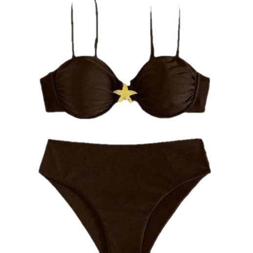 Damen Balconette-Bikini mit dekorativen Sternen R&B