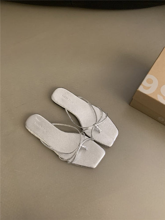 Damen elegante Riemchen-Sandalen mit flachem Absatz R&B