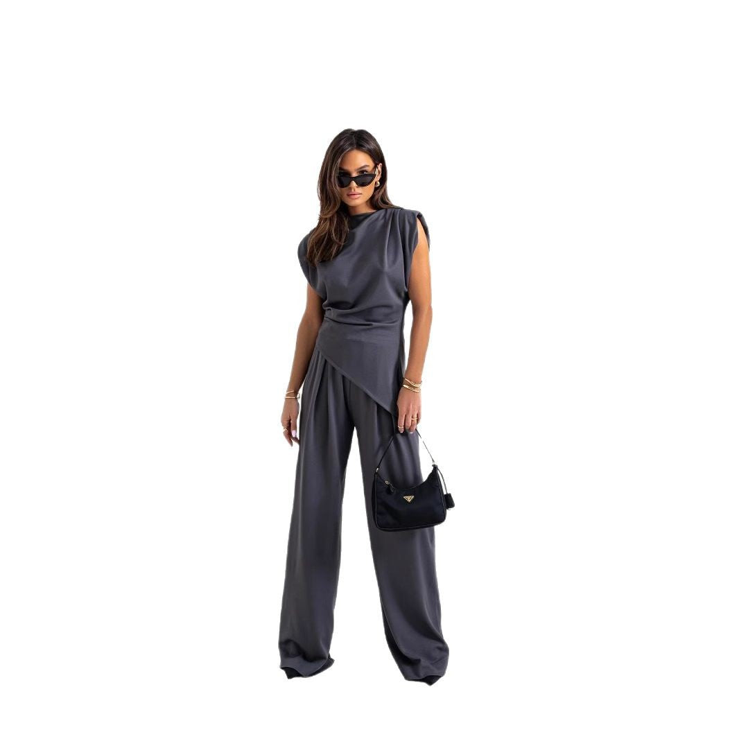 Damen eleganter Jumpsuit mit asymmetrischem Schnitt und hochmodernem Design R&B