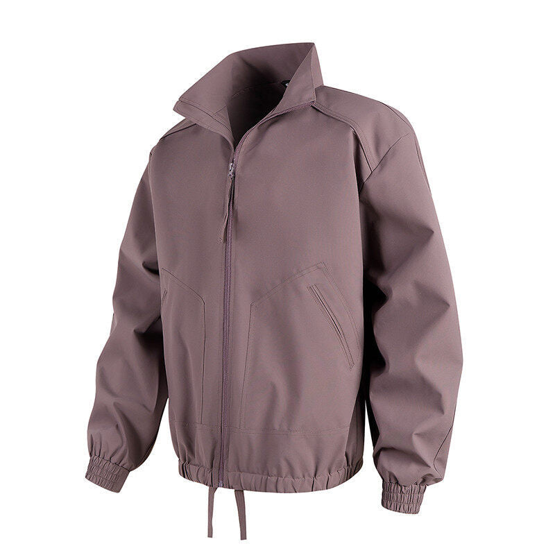 Herren lässige Übergangsjacke mit hohem Kragen und praktischen Taschen R&B