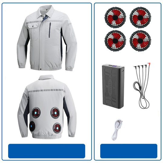 Herren nan atmungsaktive Arbeitsjacke mit integrierten Rückenlüftern und reflektierenden Streifen R&B