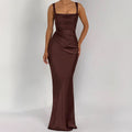 Damen Maxikleid mit elegantem Quadrat-Ausschnitt und figurformendem Design R&B