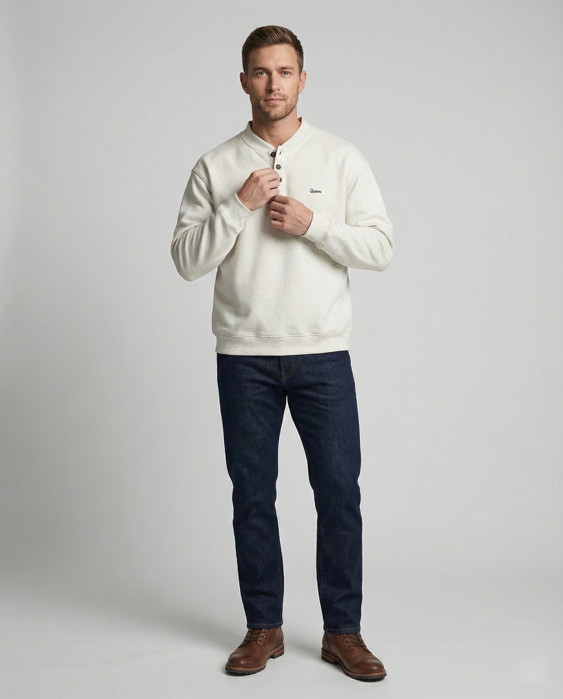 Lässiger Herren Hoodie Surrounded by a wall Kapuzenpullover Grau Meliert