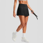 Damen Sportlicher Plisseerock mit integrierten Shorts R&B