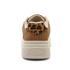 Damen Chunky Sneakers mit Leopardenmuster und bequemer Sohle R&B